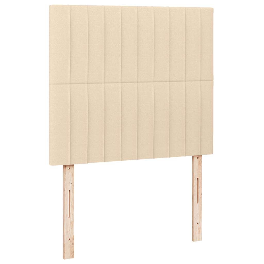 Letto a Molle con Materasso e LED Crema 120x190 cm in Tessuto | homemem39