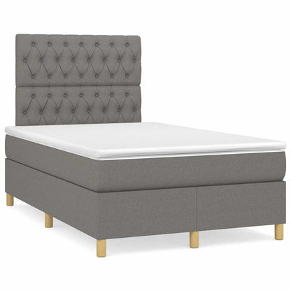 Letto a Molle Materasso e LED Grigio Scuro 120x190cm in Tessuto - homemem39