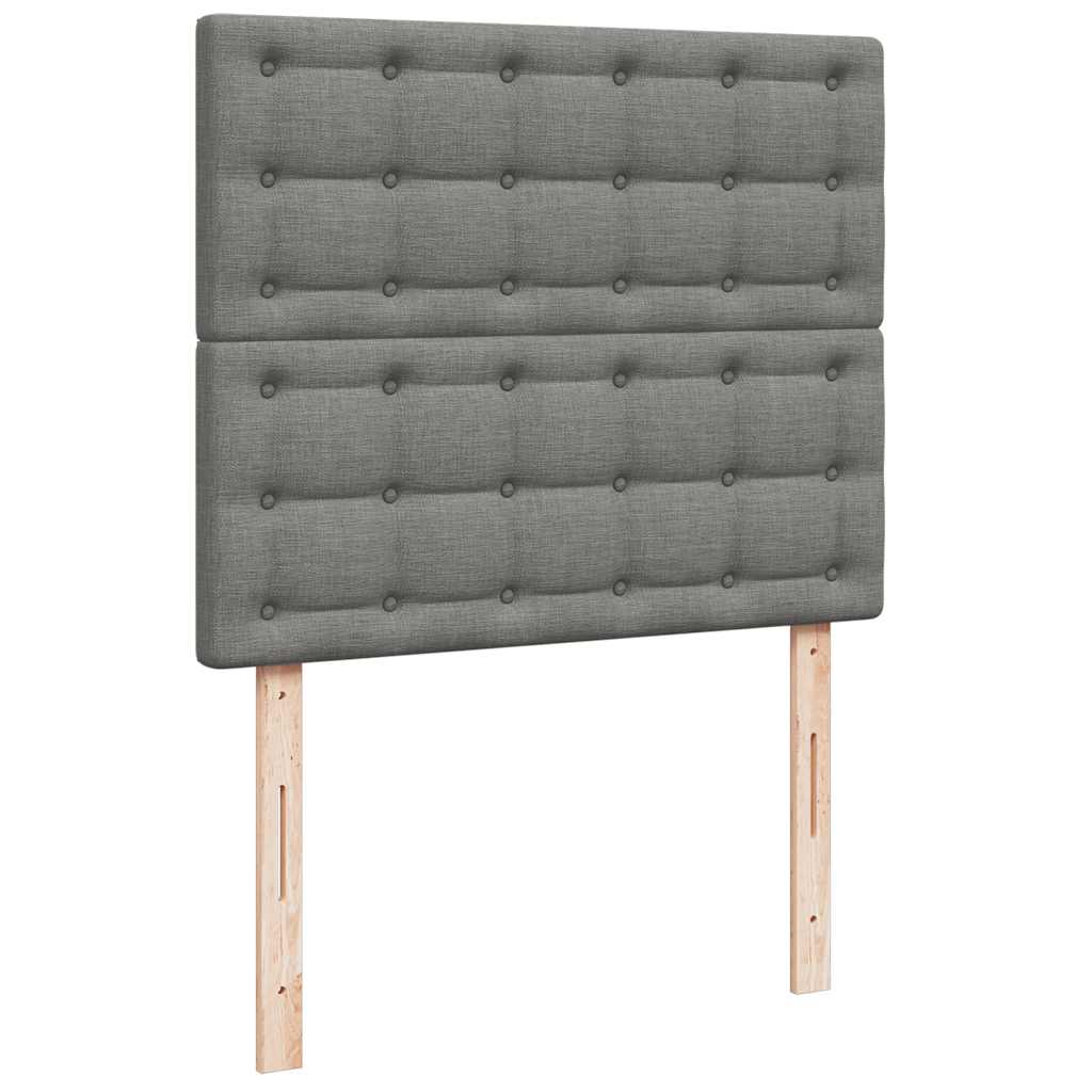 Letto a Molle Materasso e LED Grigio Scuro 120x190cm in Tessuto - homemem39