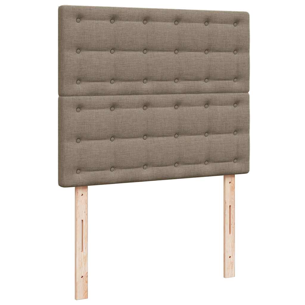 Letto a Molle con Materasso e LED Tortora 120x190 cm in Tessuto | homemem39