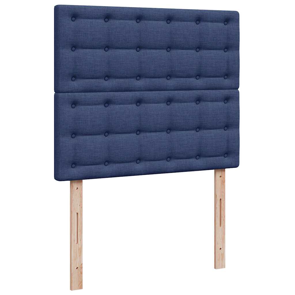 Letto a Molle con Materasso e LED Blu 120x190 cm in Tessuto | homemem39