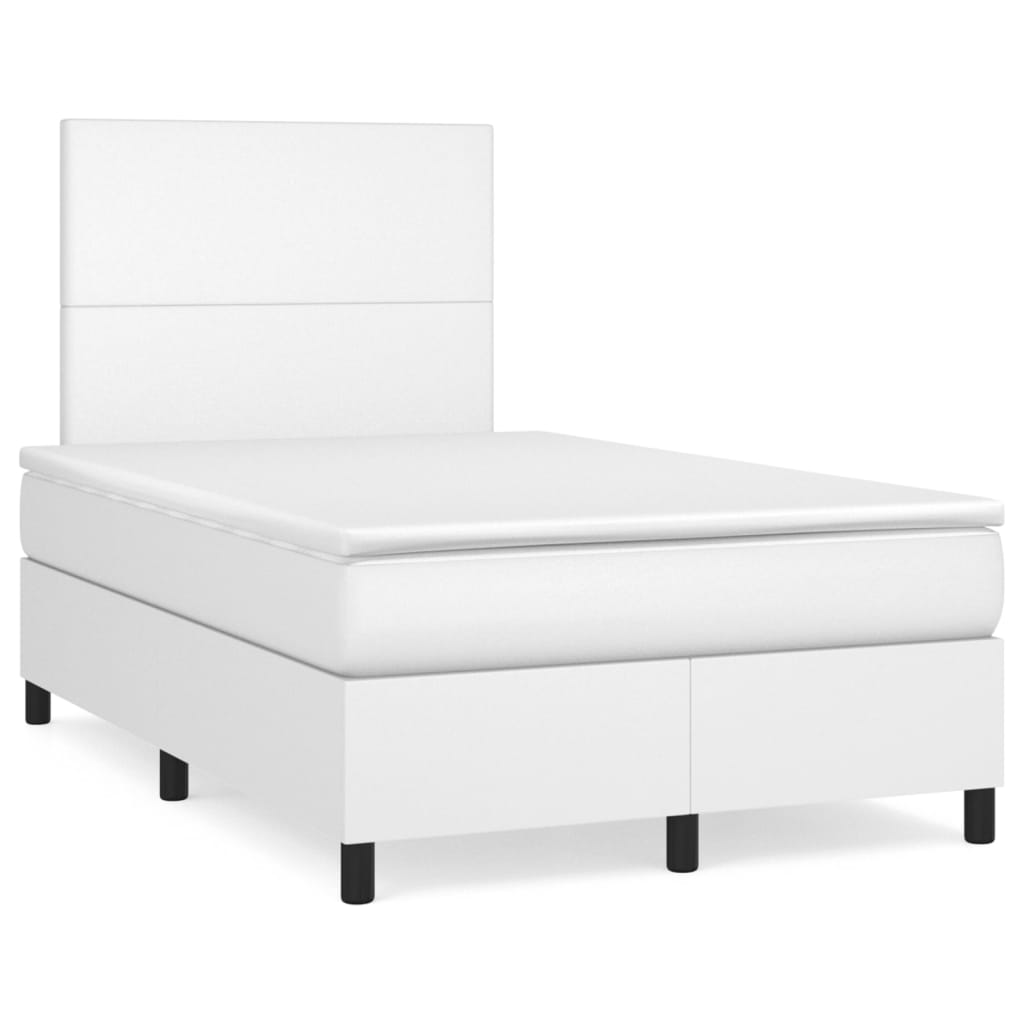 Giroletto Molle con Materasso e LED Bianco 120x190cm Similpelle | homemem39