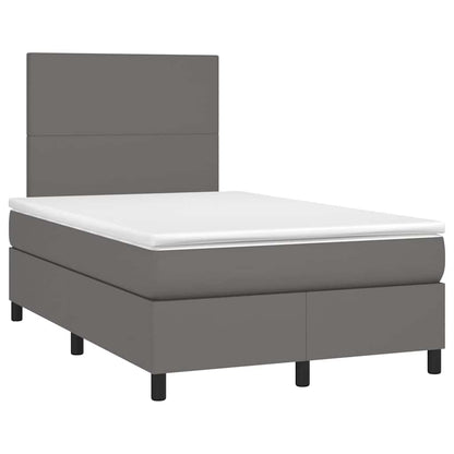 Giroletto Molle con Materasso e LED Grigio 120x190cm Similpelle | homemem39