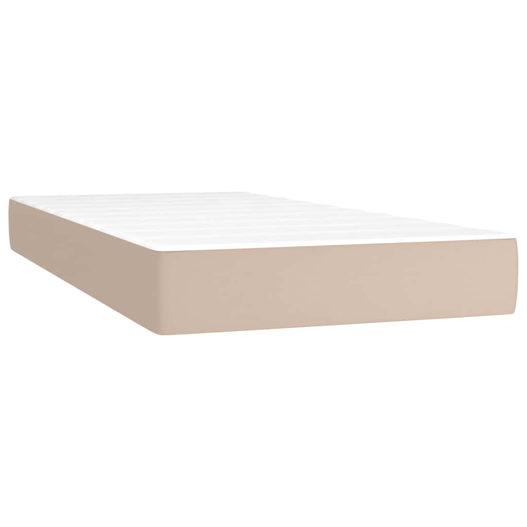 Giroletto Molle Materasso e LED Cappuccino 120x190cm Similpelle | homemem39