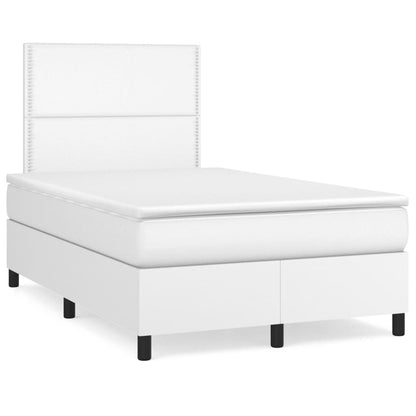 Giroletto Molle con Materasso e LED Bianco 120x190cm Similpelle | homemem39