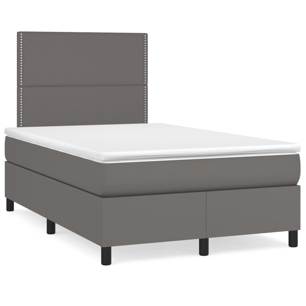 Giroletto Molle con Materasso e LED Grigio 120x190cm Similpelle | homemem39