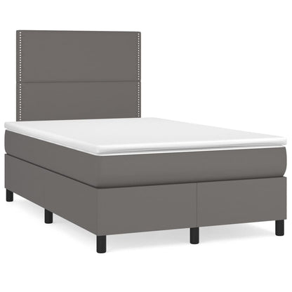 Giroletto Molle con Materasso e LED Grigio 120x190cm Similpelle | homemem39