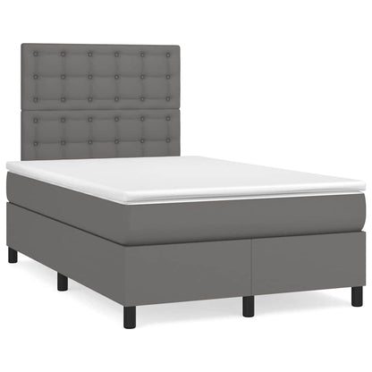 Giroletto Molle con Materasso e LED Grigio 120x190cm Similpelle | homemem39