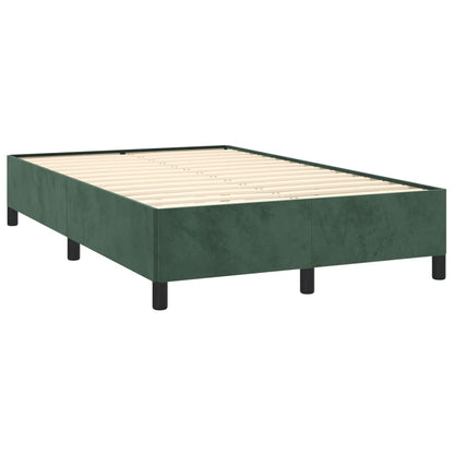 Letto a Molle con Materasso e LED Verde Scuro 120x190cm Velluto