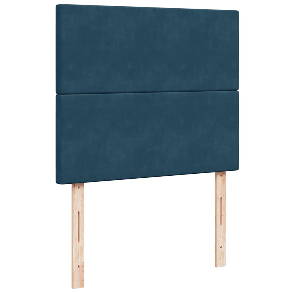 Letto a Molle Materasso e LED Blu Scuro 120x190 cm in Velluto | homemem39