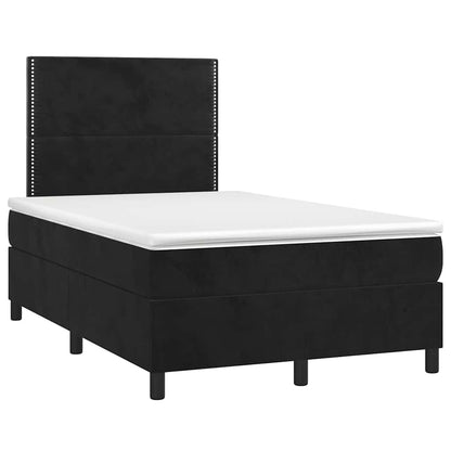 Letto a Molle con Materasso e LED Nero 120x190 cm in Velluto | homemem39