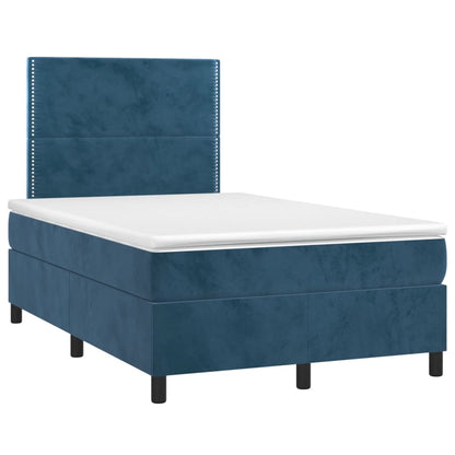 Letto a Molle Materasso e LED Blu Scuro 120x190 cm in Velluto | homemem39