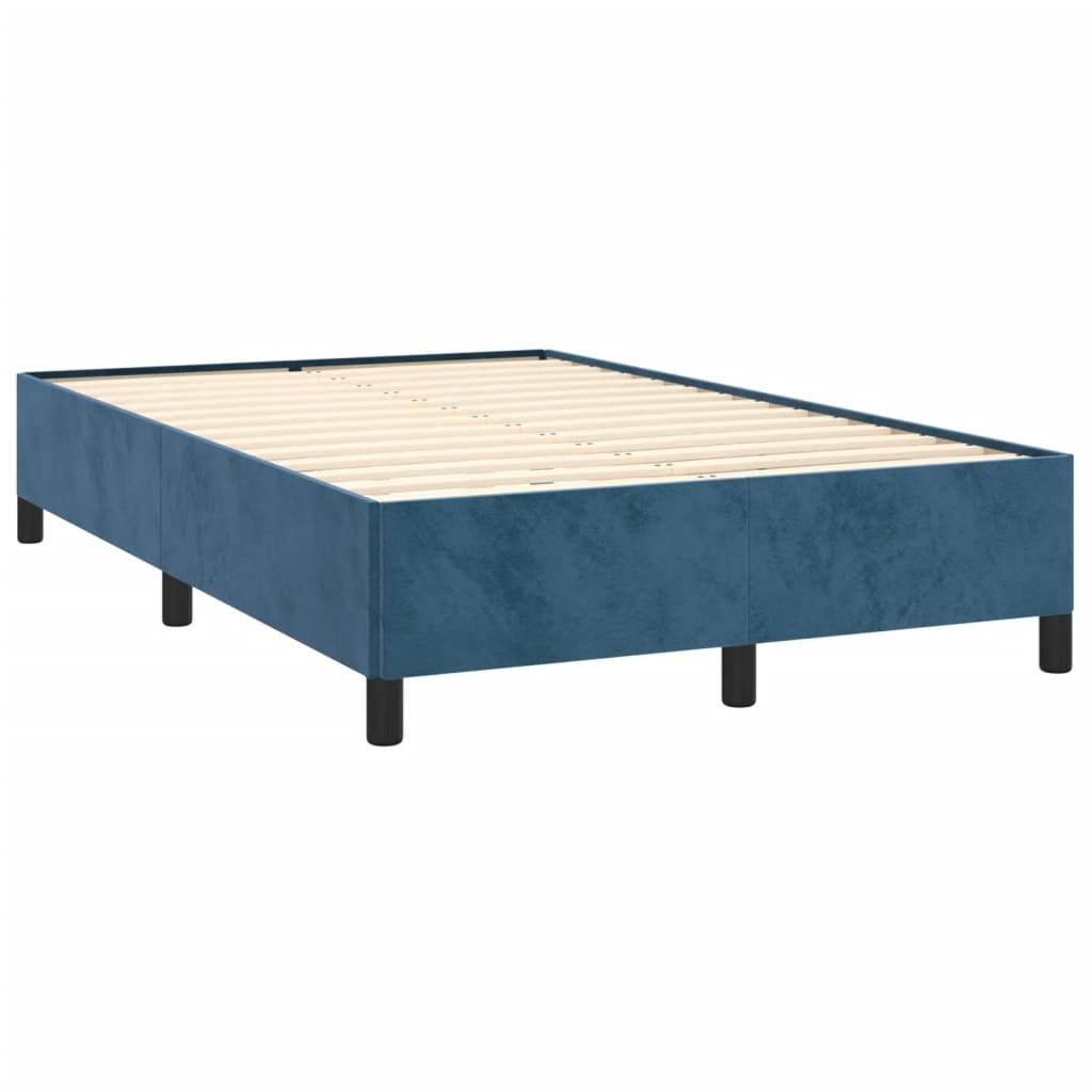 Letto a Molle Materasso e LED Blu Scuro 120x190 cm in Velluto | homemem39