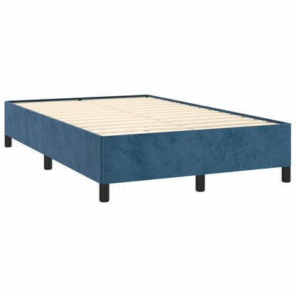 Letto a Molle Materasso e LED Blu Scuro 120x190 cm in Velluto | homemem39