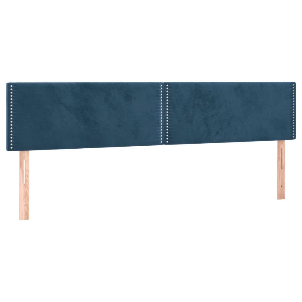 Letto a Molle Materasso e LED Blu Scuro 120x190 cm in Velluto | homemem39