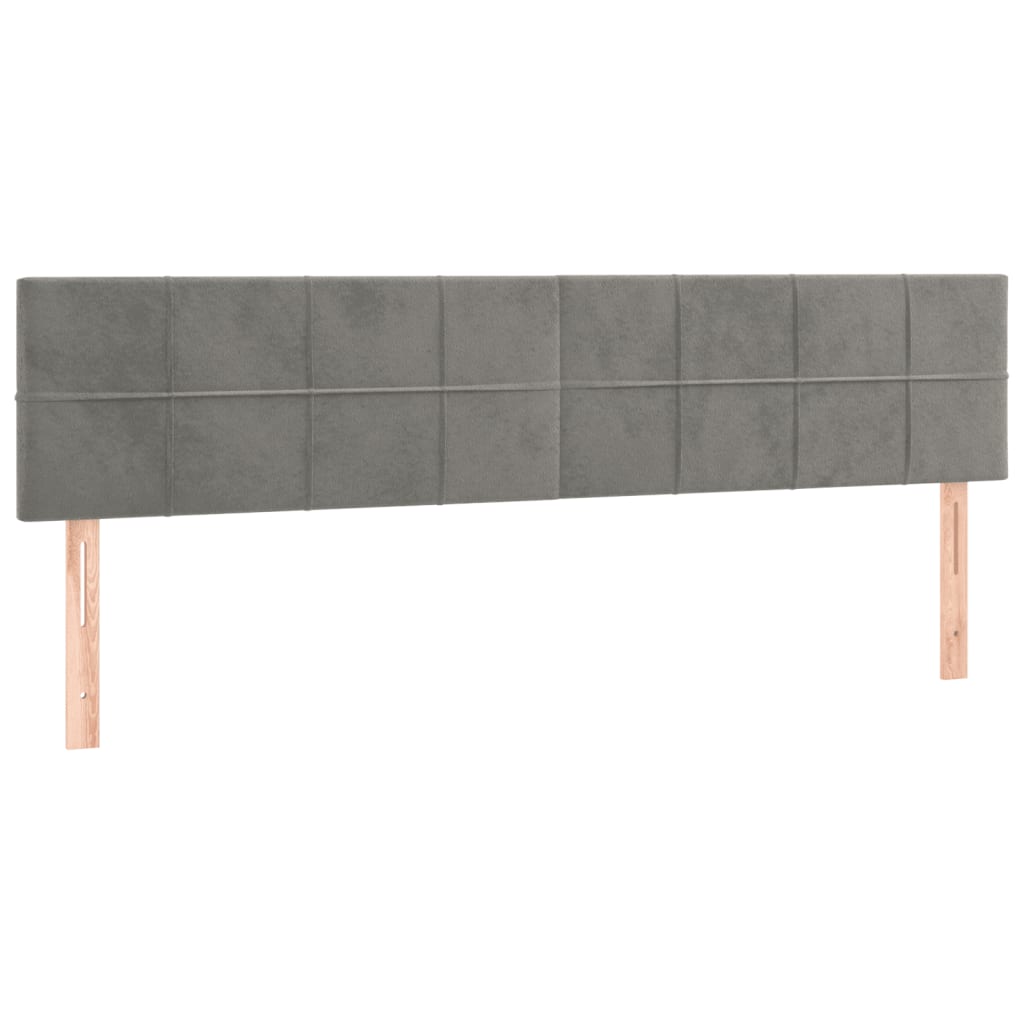 Letto a Molle Materasso e LED Grigio Chiaro 120x190 cm Velluto | homemem39