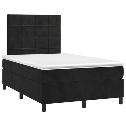 Letto a Molle con Materasso e LED Nero 120x190 cm in Velluto | homemem39
