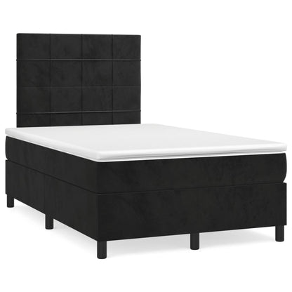 Letto a Molle con Materasso e LED Nero 120x190 cm in Velluto | homemem39