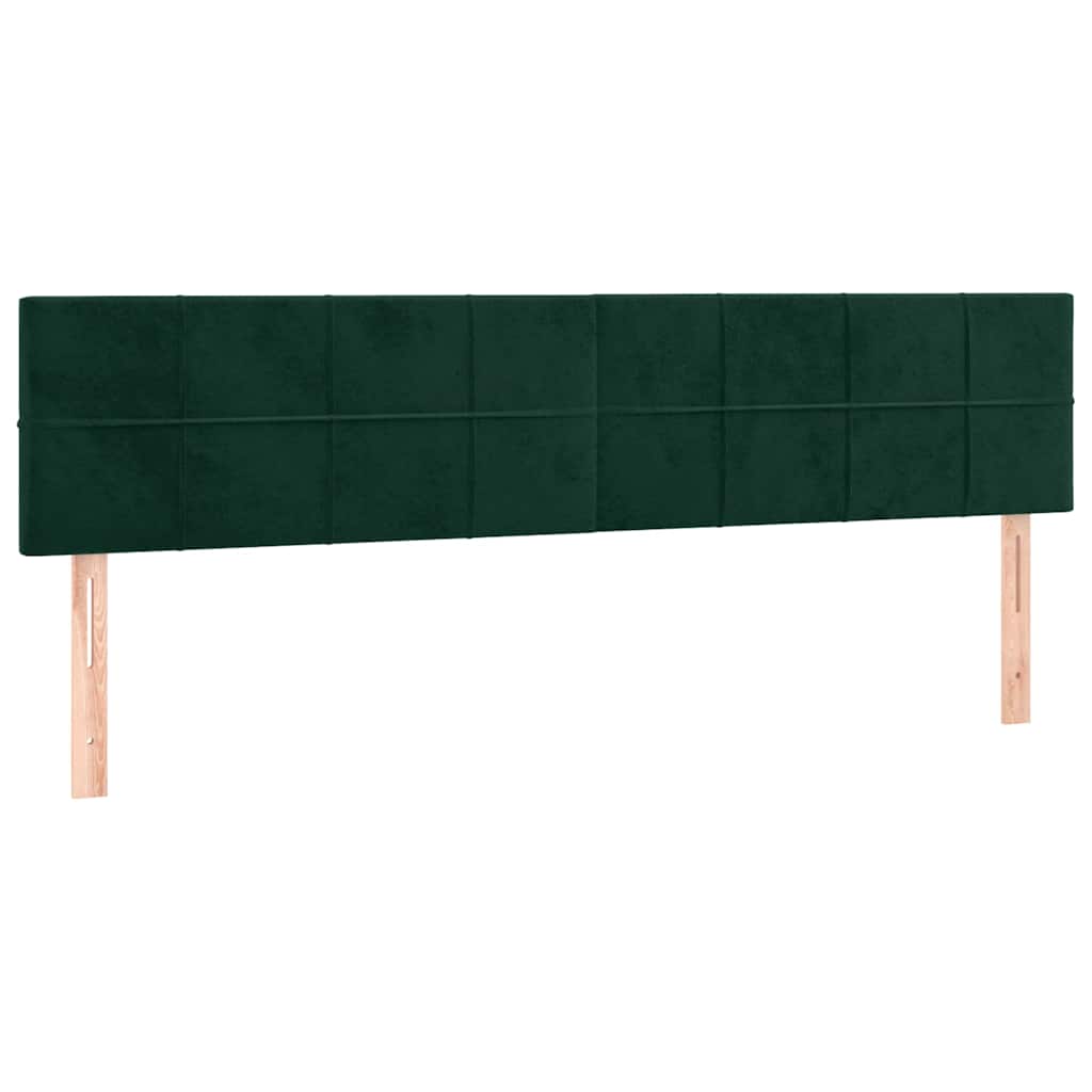 Letto a Molle con Materasso e LED Verde Scuro 120x190cm Velluto