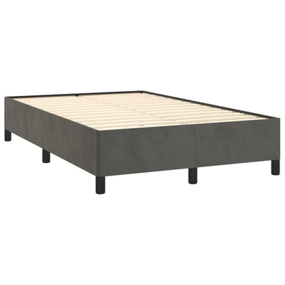 Letto a Molle Materasso e LED Grigio Scuro 120x190cm in Velluto | homemem39