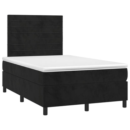 Letto a Molle con Materasso e LED Nero 120x190 cm in Velluto | homemem39