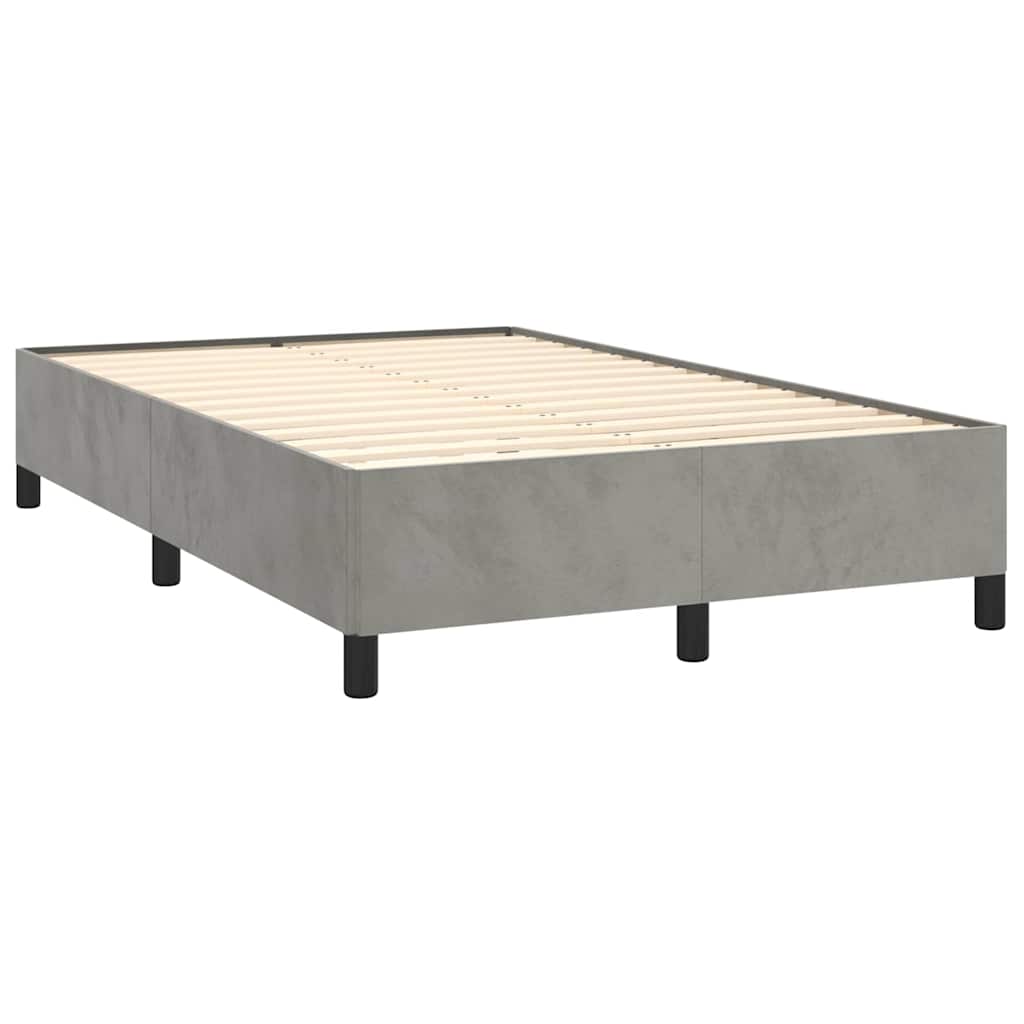 Letto a Molle Materasso e LED Grigio Chiaro 120x190 cm Velluto | homemem39