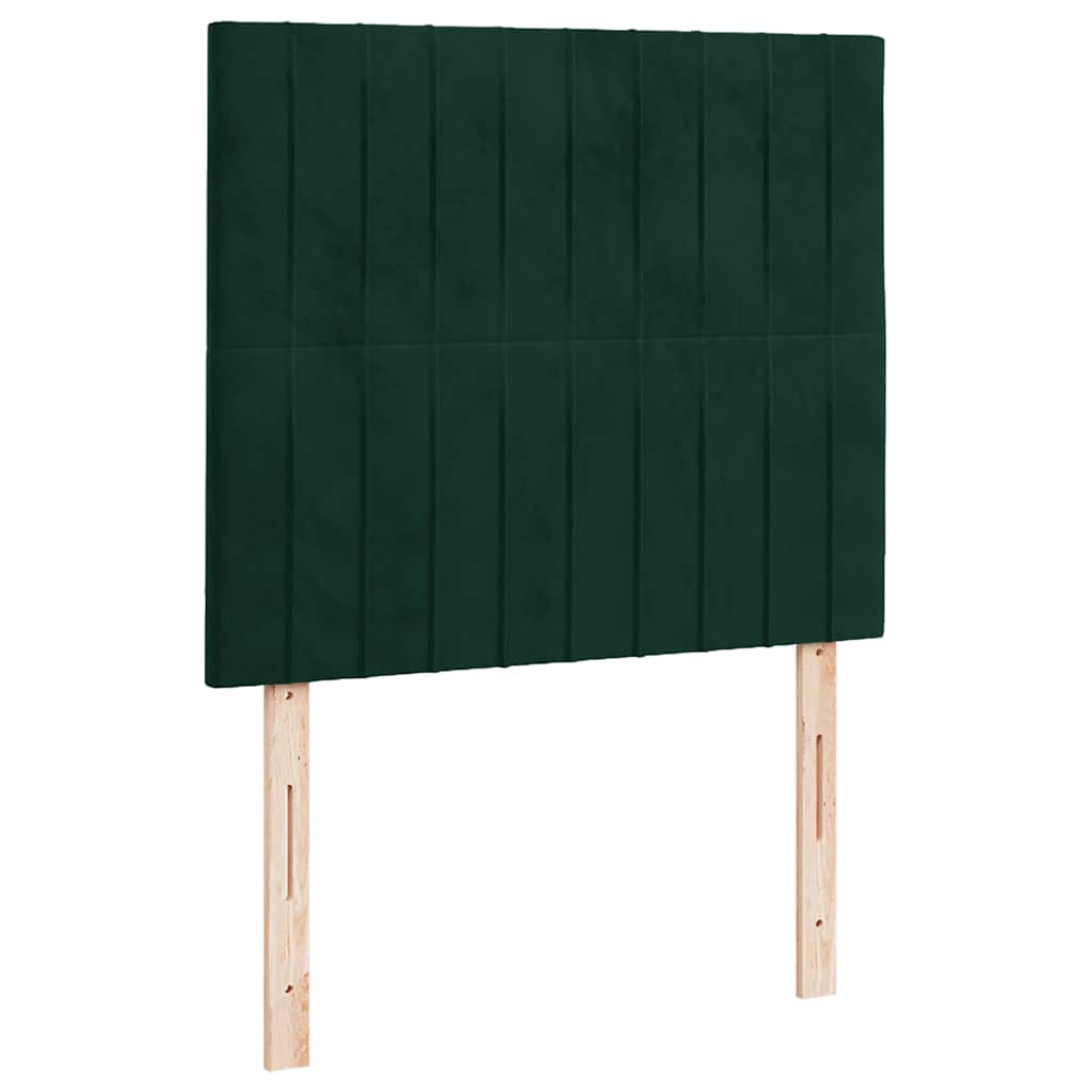 Letto a Molle con Materasso e LED Verde Scuro 120x190cm Velluto | homemem39