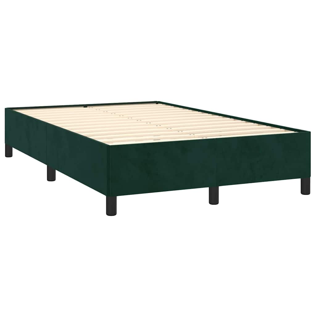 Letto a Molle con Materasso e LED Verde Scuro 120x190cm Velluto | homemem39