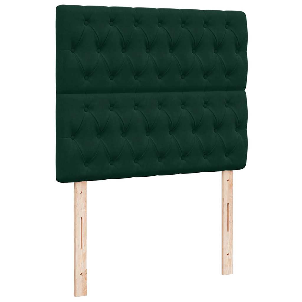 Letto a Molle con Materasso e LED Verde Scuro 120x190cm Velluto | homemem39