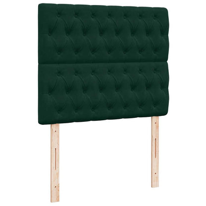 Letto a Molle con Materasso e LED Verde Scuro 120x190cm Velluto | homemem39