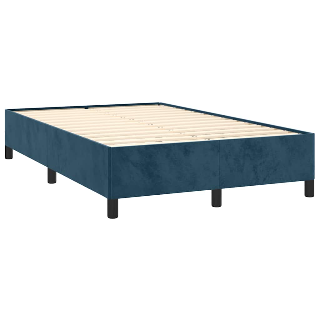 Letto a Molle Materasso e LED Blu Scuro 120x190 cm in Velluto | homemem39