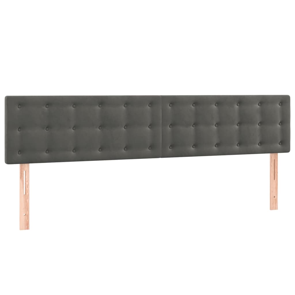 Letto a Molle Materasso e LED Grigio Scuro 120x190cm in Velluto | homemem39