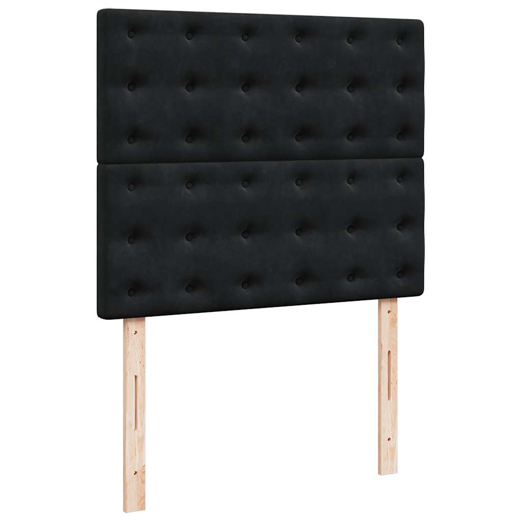 Letto a Molle con Materasso e LED Nero 120x190 cm in Velluto | homemem39