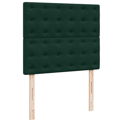 Letto a Molle con Materasso e LED Verde Scuro 120x190cm Velluto