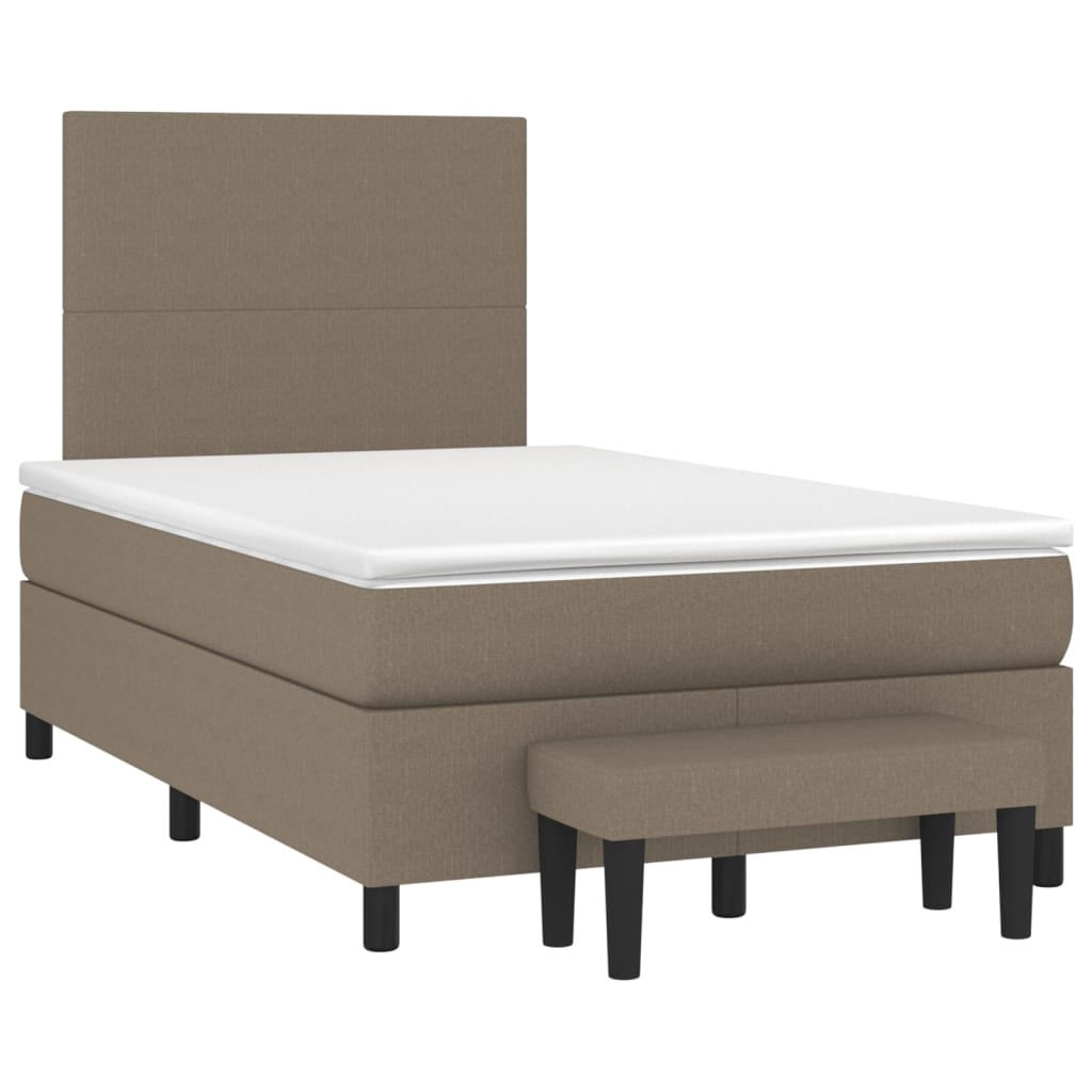 Giroletto a Molle con Materasso Tortora 120x190 cm in Tessuto | homemem39