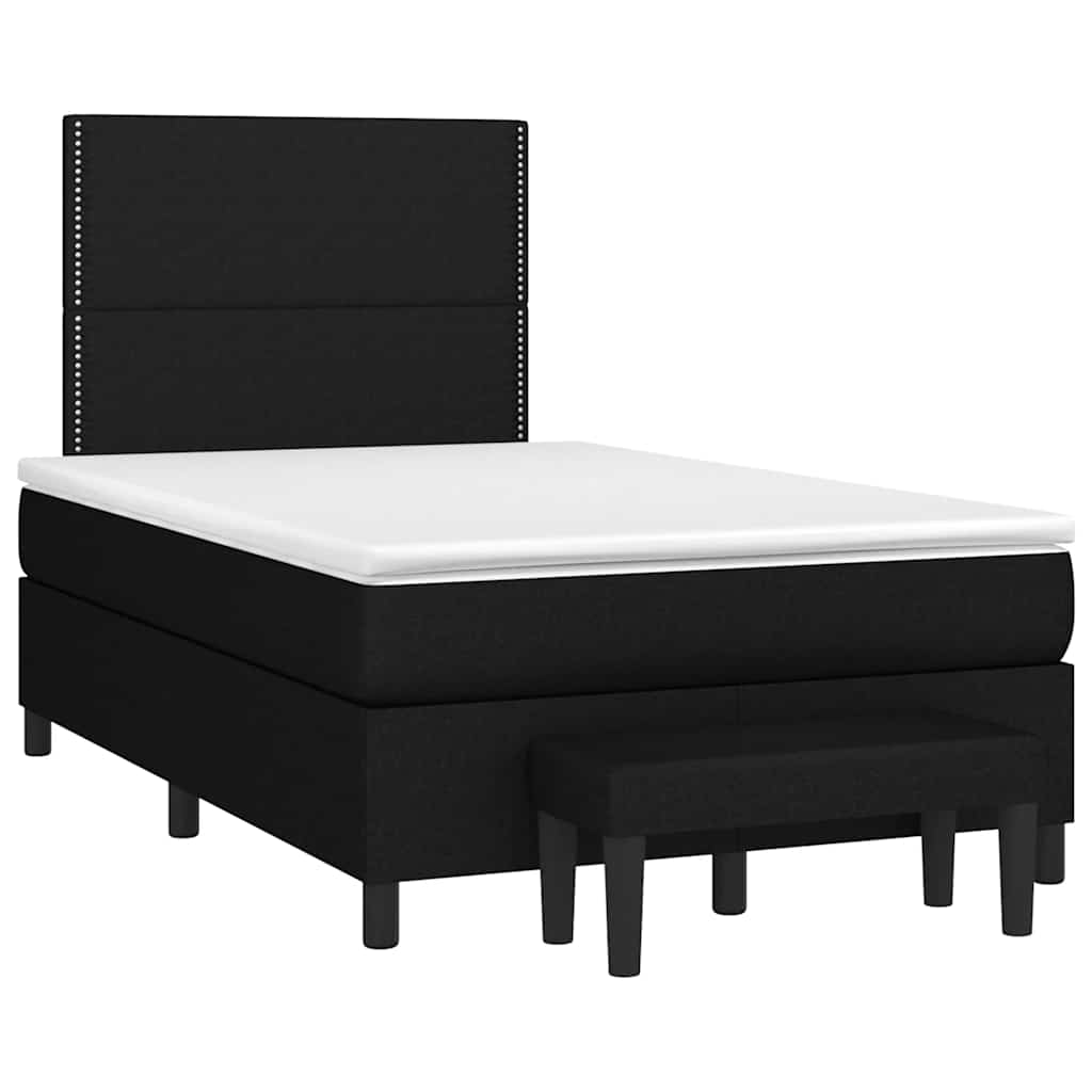 Giroletto a Molle con Materasso Nero 120x190 cm in Tessuto | homemem39