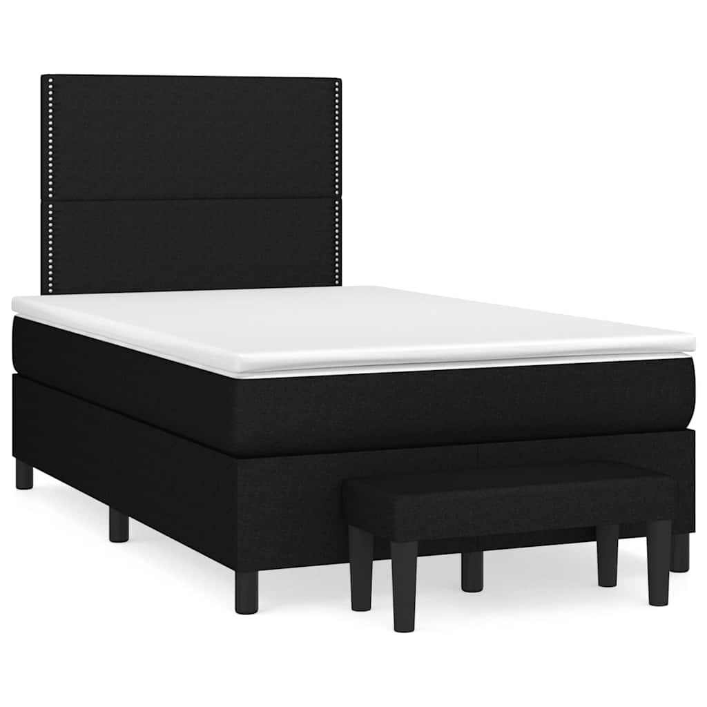 Giroletto a Molle con Materasso Nero 120x190 cm in Tessuto | homemem39