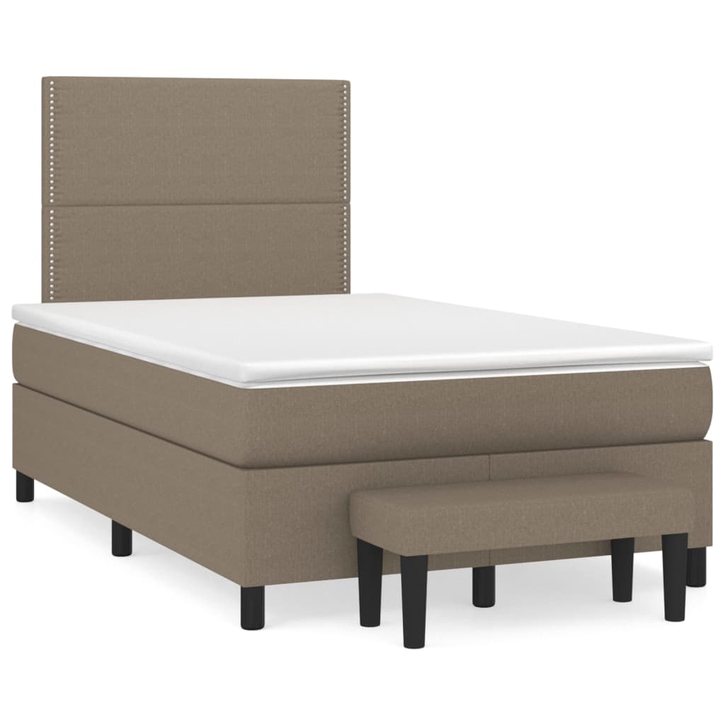 Giroletto a Molle con Materasso Tortora 120x190 cm in Tessuto | homemem39