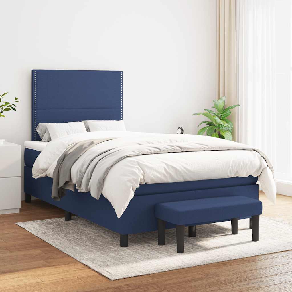 Giroletto a Molle con Materasso Blu 120x190 cm in Tessuto | homemem39