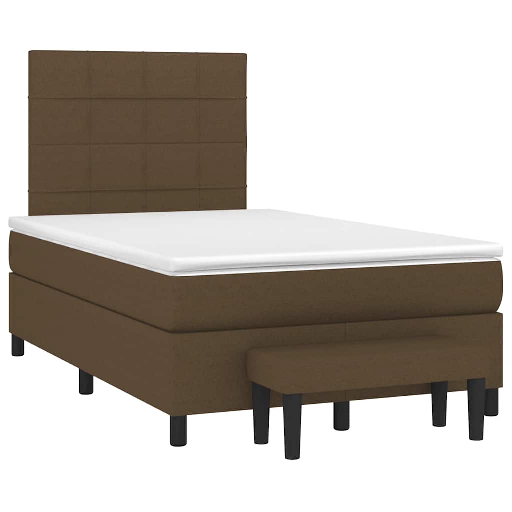 Giroletto a Molle con Materasso Marrone Scuro 120x190cm Tessuto | homemem39