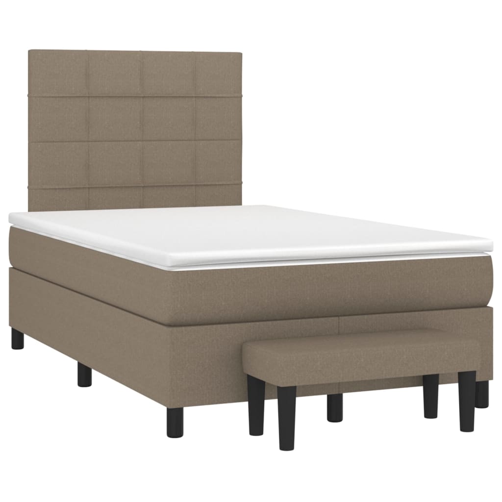 Giroletto a Molle con Materasso Tortora 120x190 cm in Tessuto | homemem39