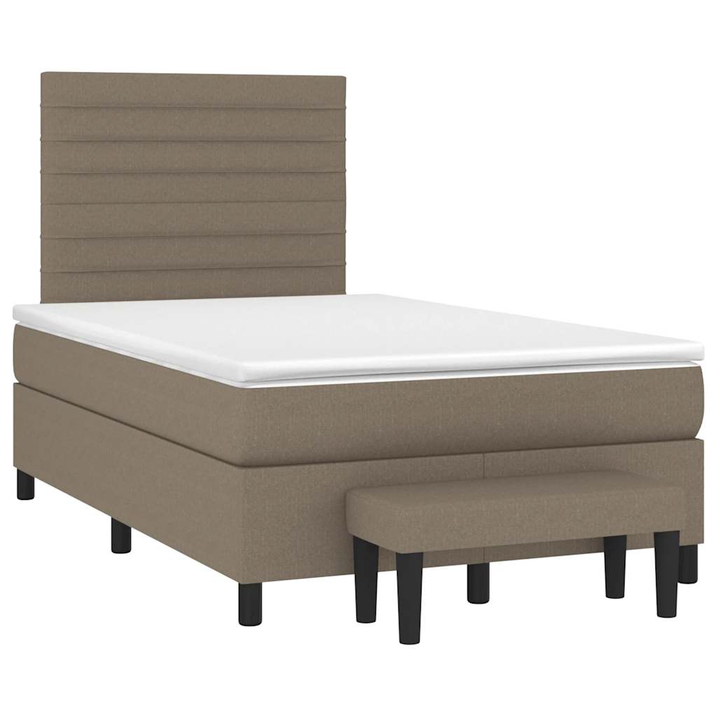 Giroletto a Molle con Materasso Tortora 120x190 cm in Tessuto | homemem39