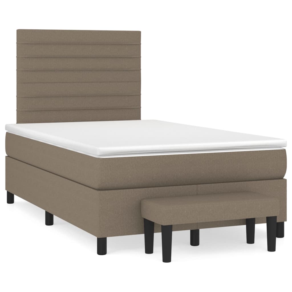 Giroletto a Molle con Materasso Tortora 120x190 cm in Tessuto | homemem39