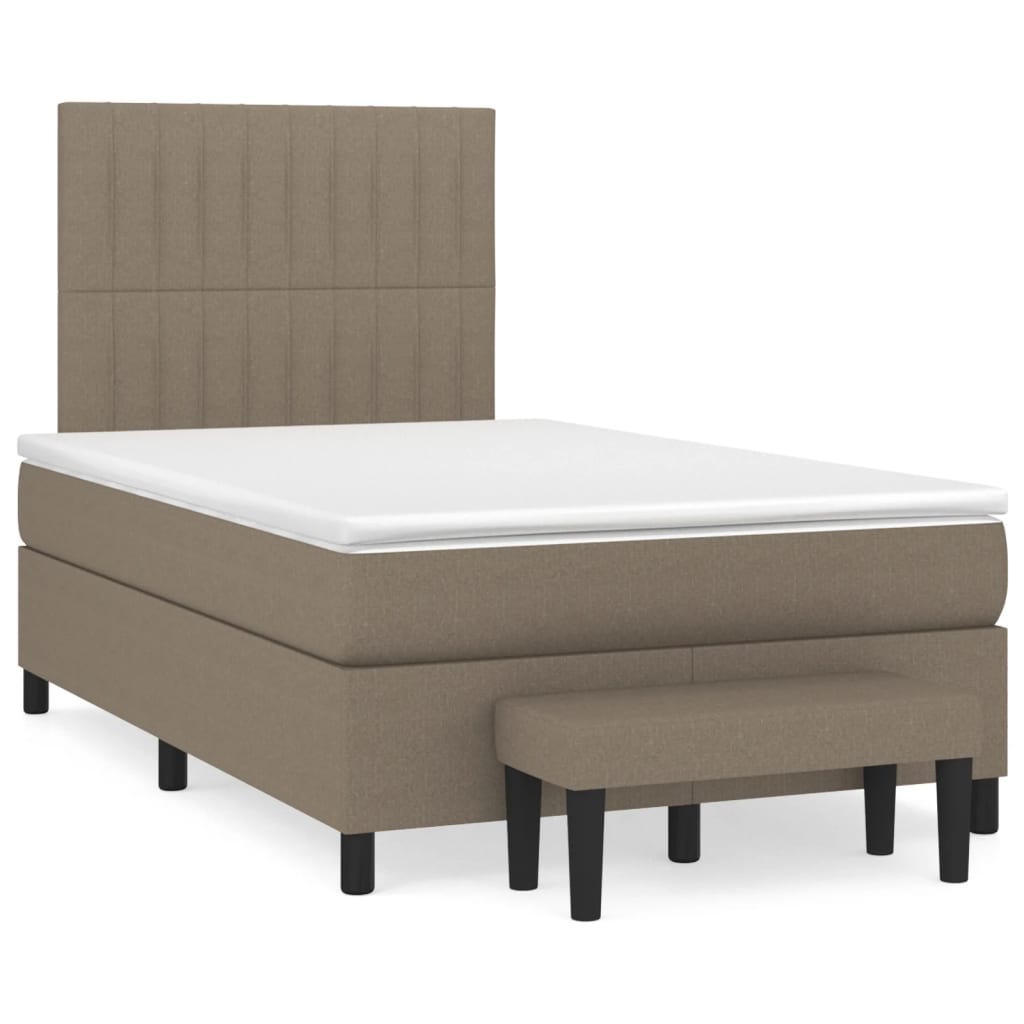Giroletto a Molle con Materasso Tortora 120x190 cm in Tessuto | homemem39