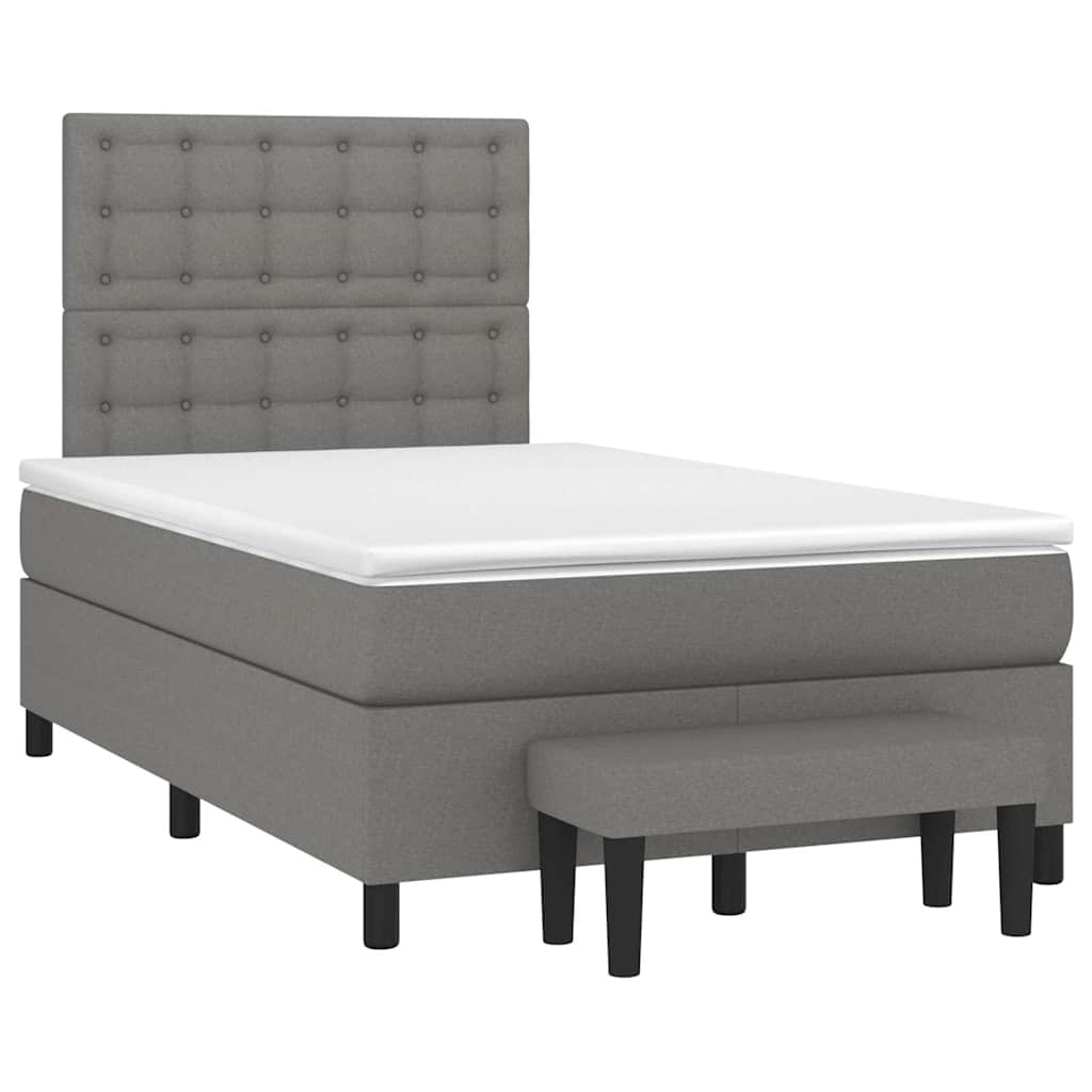 Giroletto a Molle con Materasso Grigio Scuro 120x190cm Tessuto | homemem39
