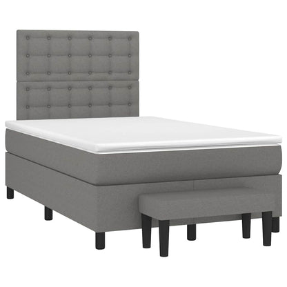 Giroletto a Molle con Materasso Grigio Scuro 120x190cm Tessuto | homemem39