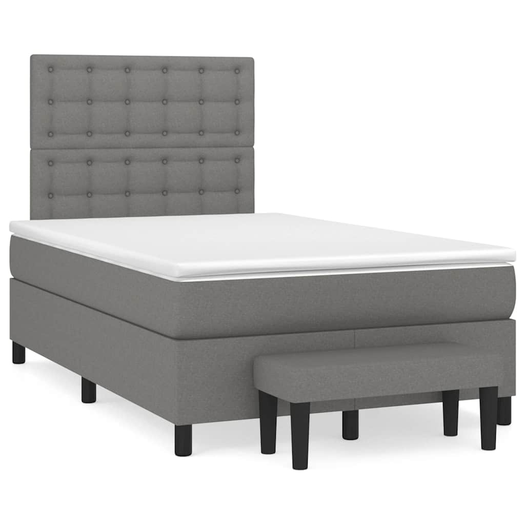Giroletto a Molle con Materasso Grigio Scuro 120x190cm Tessuto | homemem39