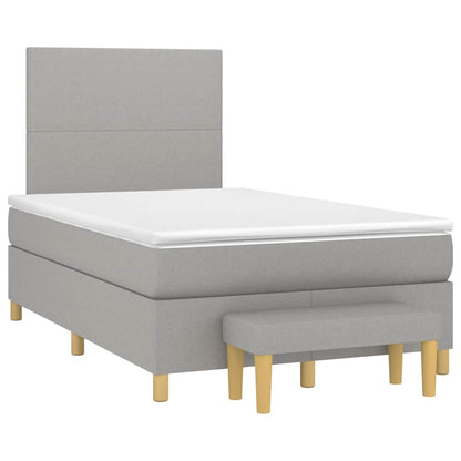 Giroletto a Molle con Materasso Grigio Chiaro 120x190cm Tessuto | homemem39