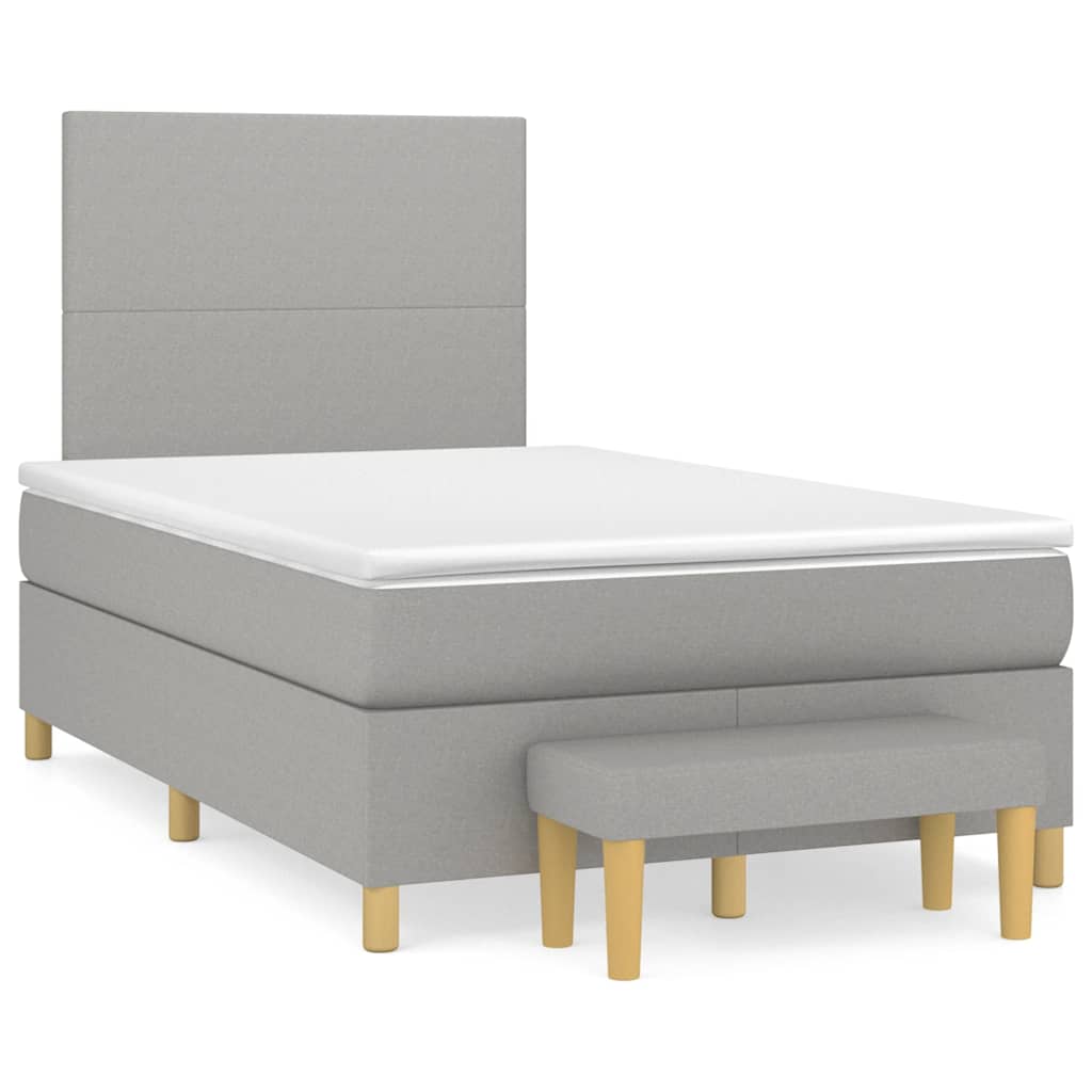 Giroletto a Molle con Materasso Grigio Chiaro 120x190cm Tessuto | homemem39