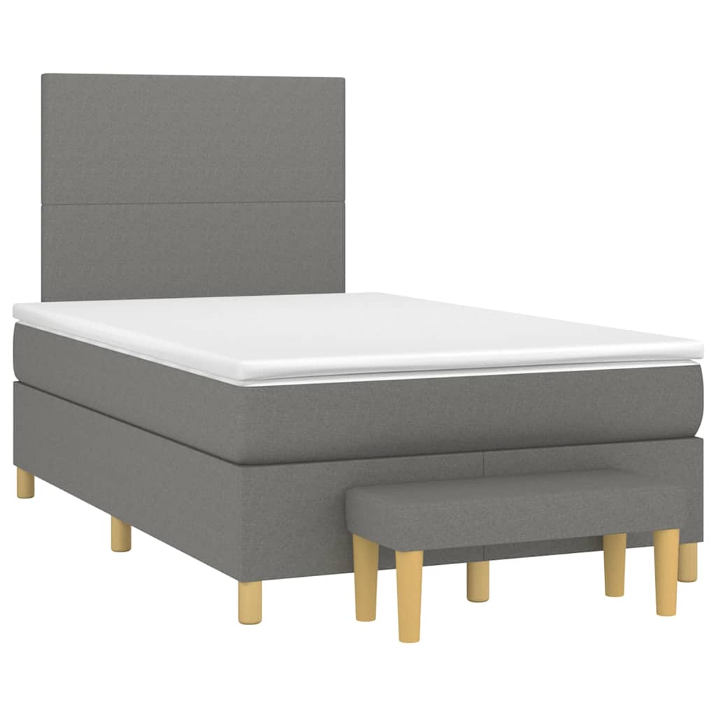 Giroletto a Molle con Materasso Grigio Scuro 120x190cm Tessuto | homemem39
